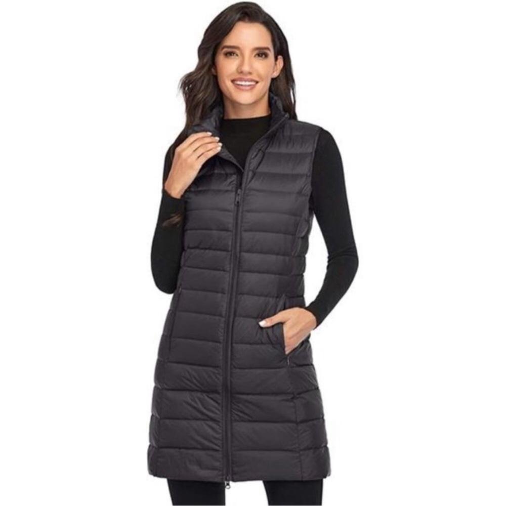 Women's Ultra Light Long Down Winter Jacket Lightweight Outdoor Puffer Vest Coat - Picture 1 of 7